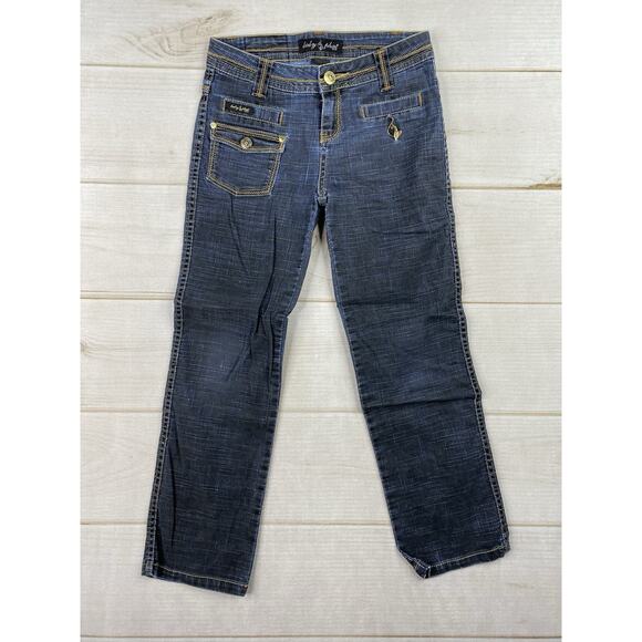 Vintage Baby Phat Jeans Girls 8 Blue Denim Embroidered Cat Kids Y2K 90s - Picture 1 of 9